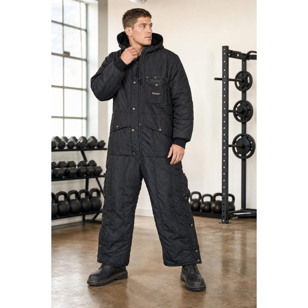 Vintage Y2K RefrigiWear Insulated Coveralls Men's XL Black Freezer Workwear